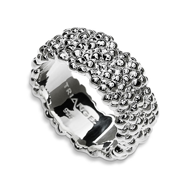 Ring Dots Silber polliert 8 mm Ringweite 60