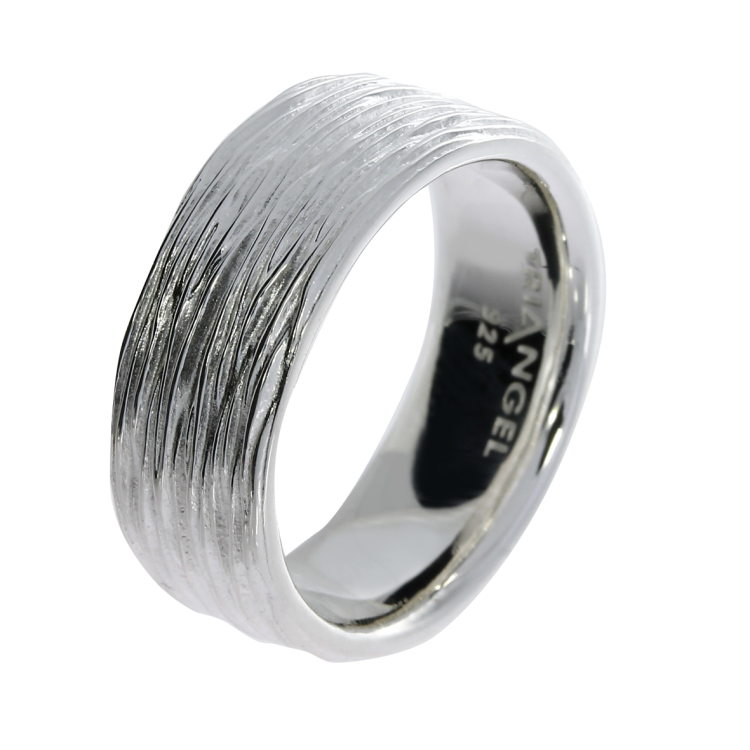 Ring Crease Silber hell Breite 8 mm  Ringweite 62
