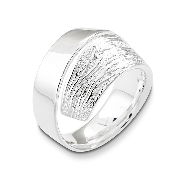 Ring Strandcores contrast Silber hell Ringweite 66