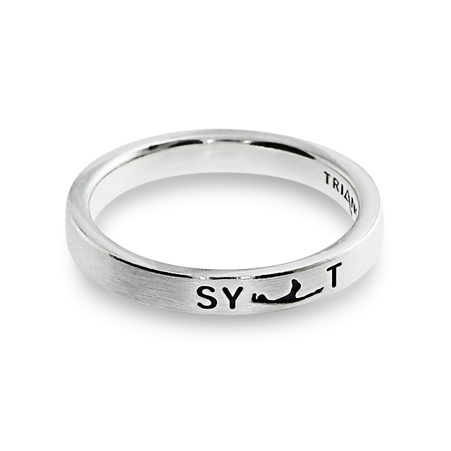 Ring Sylt Logo 3.0 poliert rhodiniert Breite 3 mm Ringweite 66