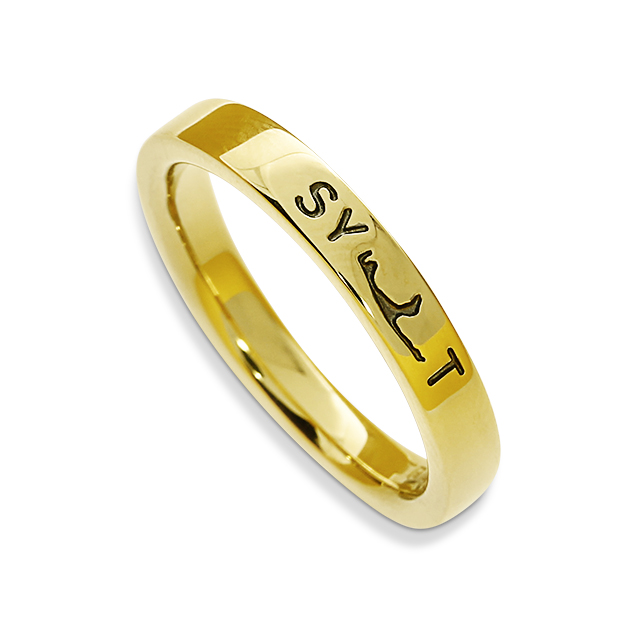 Ring Sylt Logo 3.0 Silber gold-plattiert Ringweite 66