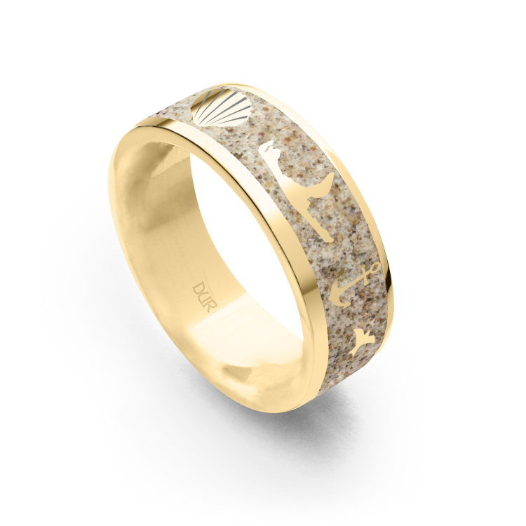 Strandsandring Sylt 2.0 vergoldet 7 mm Ringweite 66