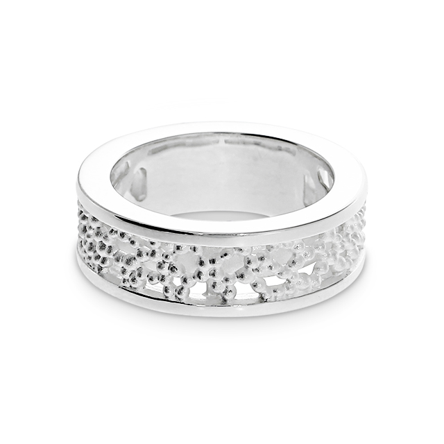 Ring Dots Milchstrasse Silber Breite 7 mm Ringweite 68