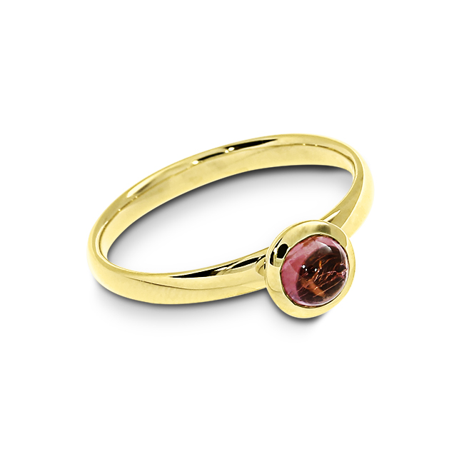 Ring Gold 585 rosa Turmalin 5 mm cab Ringweite UNI
