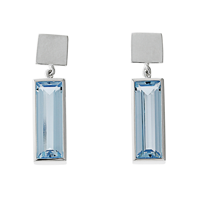 Ohrhänger nach Mondrian Silber  sky blue topas 5 x 15 mm 