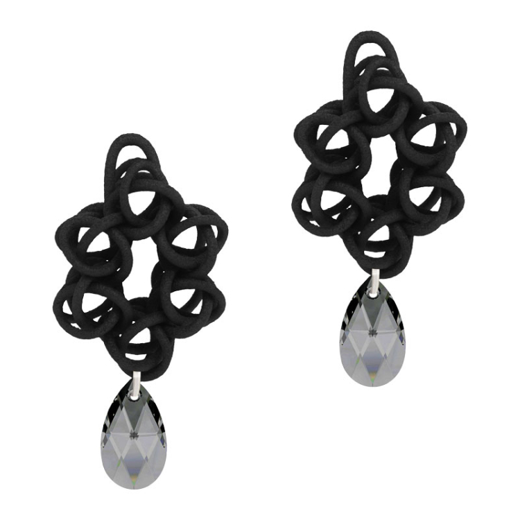 FABNORA Cosmos Anhänger Onyx Black/Crystal Silver Night small Polyamid