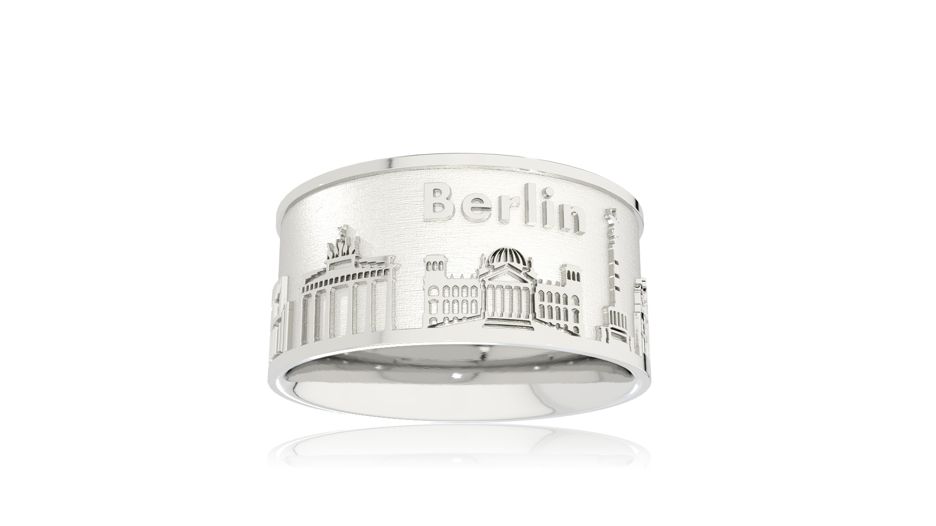 Ring Stadt Berlin Silber hell 10 mm breit